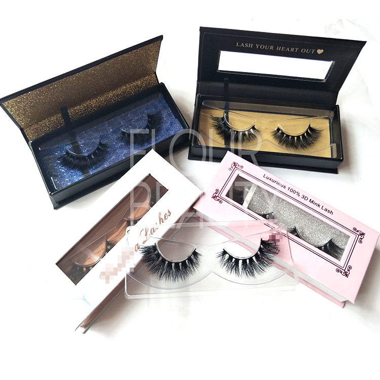 Natural custom packaging vegan 3D mink lashes wispies China EL15